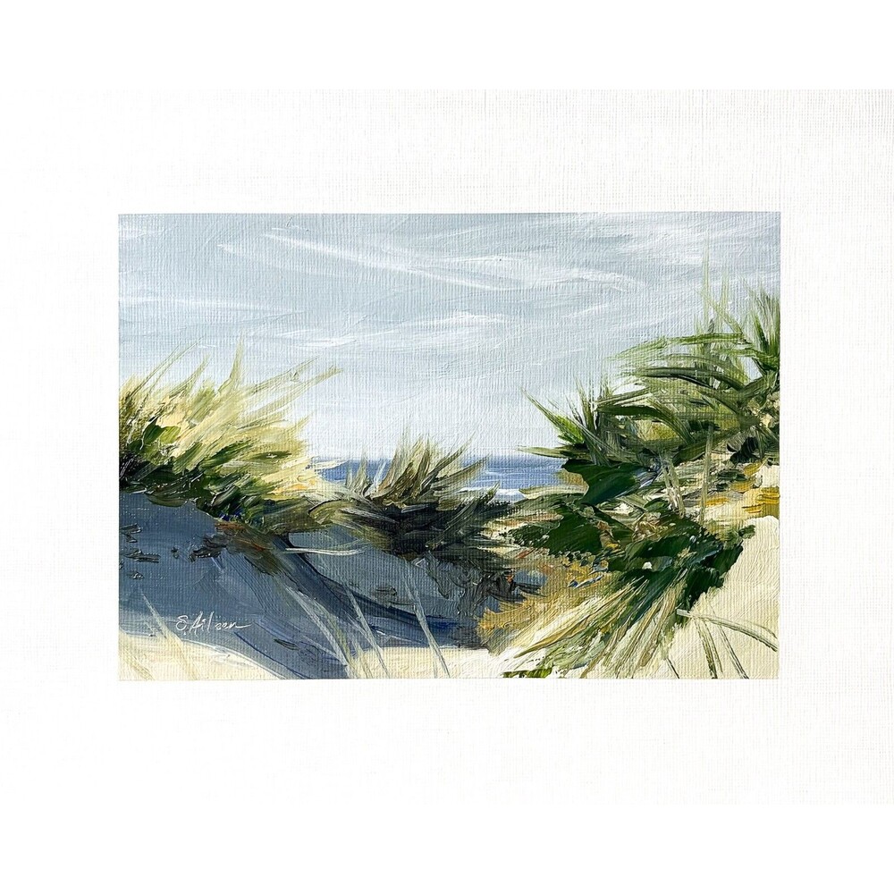 8x10 Original Oil Landscape Painting Seascape Dunes Coastal Art Contrast Signed
